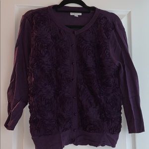 Flower textured cardigan